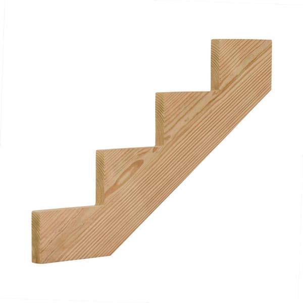 Unbranded 3-Step Cedar-Tone Ground Contact Pressure-Treated Pine Stair Stringer