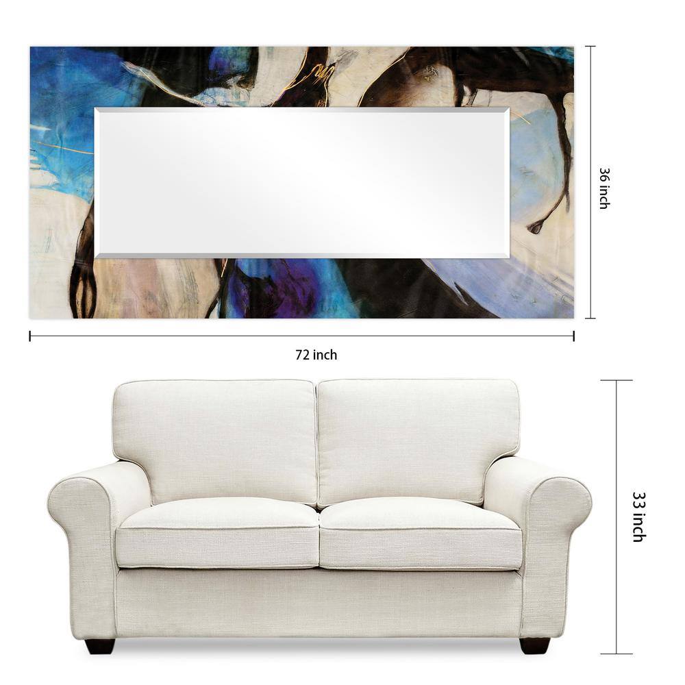 Large Frameless Multicolor Tempered Glass Bathroom Vanity Mirror