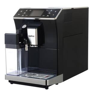 12 Cup Black Stainless Steel Semi-Automatic Espresso Machine with with milk tank