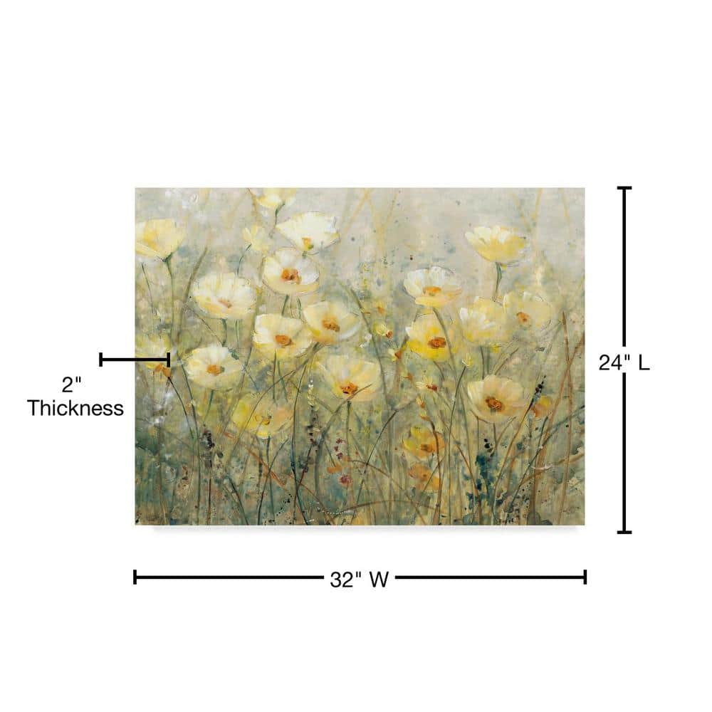 Summer In Bloom I Yellow Floral Canvas Wall Art 24x32