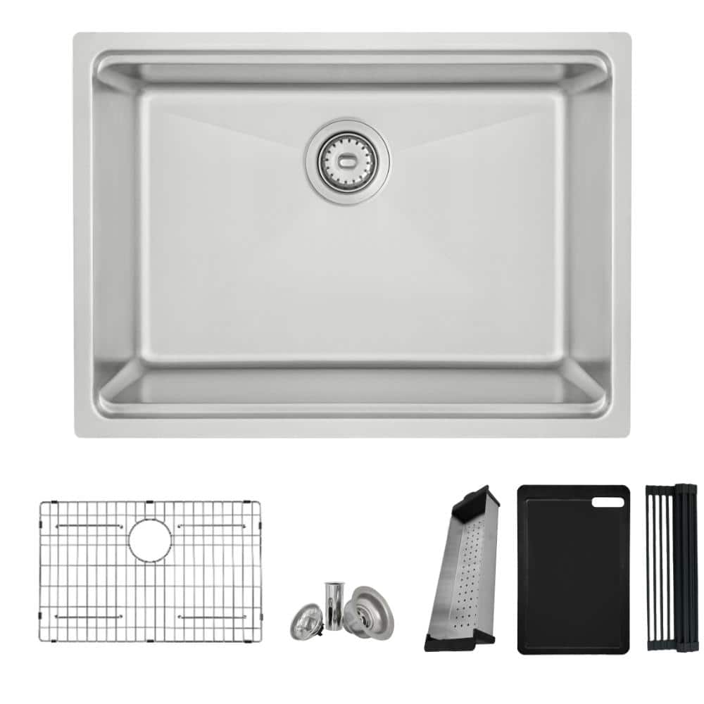 Dual Mount 27 inch Stainless Steel Single Bowl Worstation Kitchen Sink with Accessories price history on PriceWatchPro