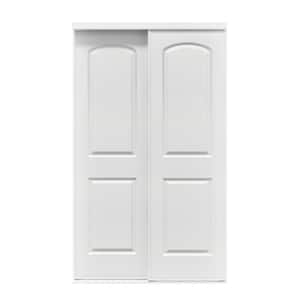 48 in. x 81 in. York White Prefinished Hardboard Panels Steel Framed Interior Closet Sliding Door