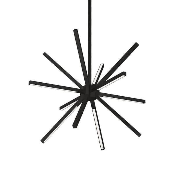 Sirius Minor 48-Watt 20 in. 12-Light Integrated LED Black Chandelier