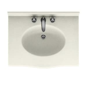 Europa 37 in. W x 22.5 in. D Solid Surface Vanity Top with Sink in Bisque