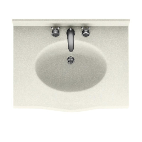 Swanstone Europa 37 in. W x 22.5 in. D Solid Surface Vanity Top with Sink in Bisque