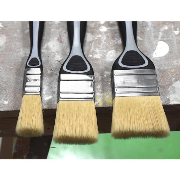 KIWDZFU 3-PC Paint Brush Set for Walls and Smooth Surfaces
