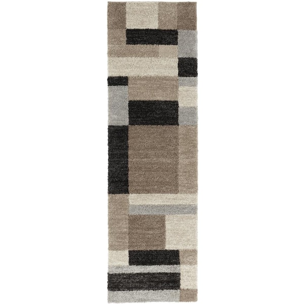 Home Decorators Collection Square Multi-Colored 2 ft. x 7 ft. Geometric Runner Rug