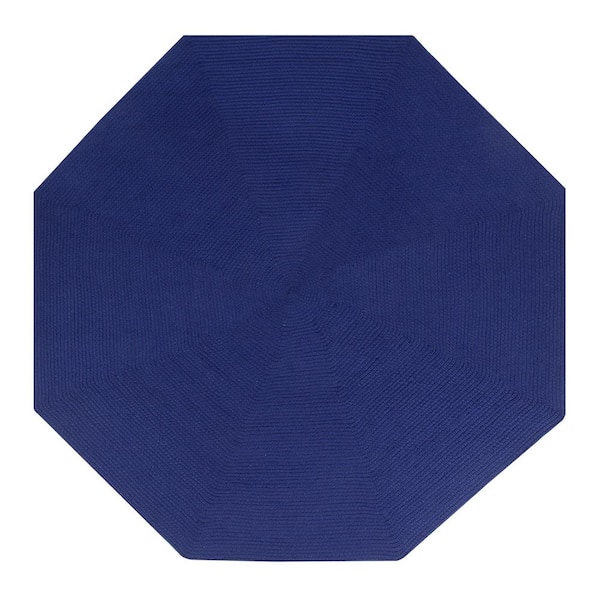 Better Trends Alpine Braid Collection Navy Solid 96" x 96" 100% Polypropylene Reversible Indoor Area Rug