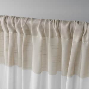 Darma Linen Stripe Sheer Rod Pocket Curtain, 50 in. W x 84 in. L (Set of 2)