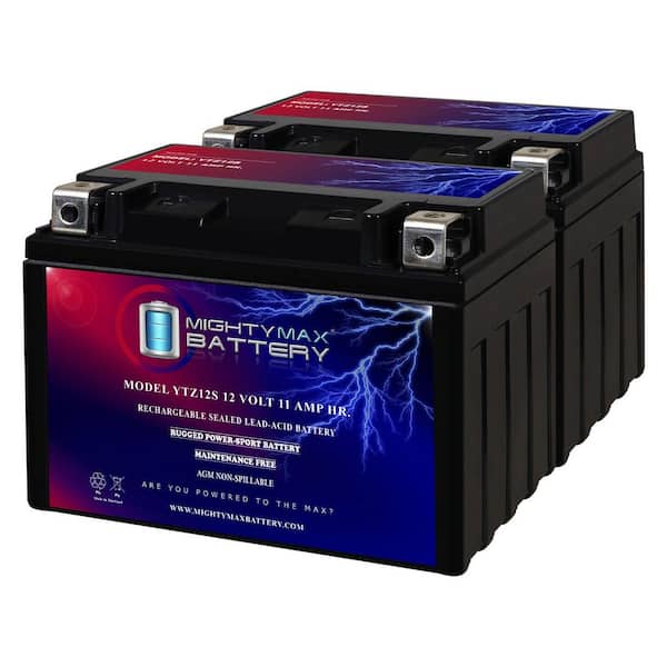 MIGHTY MAX BATTERY YTZ12S 12V 11Ah Replacement Battery compatible with Yamaha VStar 1100 XVS Stratoliner Raider Roadliner - 2 Pack