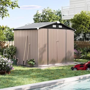 8 ft. W x 6 ft. D Metal Storage Shed with Vents and Lockable Door (43 sq. ft.)