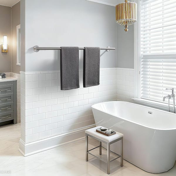 36 in. Wall Mounted Single Towel Bar Bath Hardware Accessory in Brushed Nickel