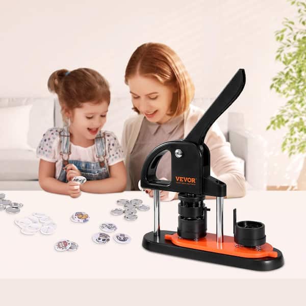 Button Maker Machine, 1.25 in. 32 mm Pin Maker, Installation-Free Badge Punch Press Kit