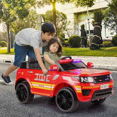 12-Volt Kid Ride on Police Car with Parental Remote Control in Red