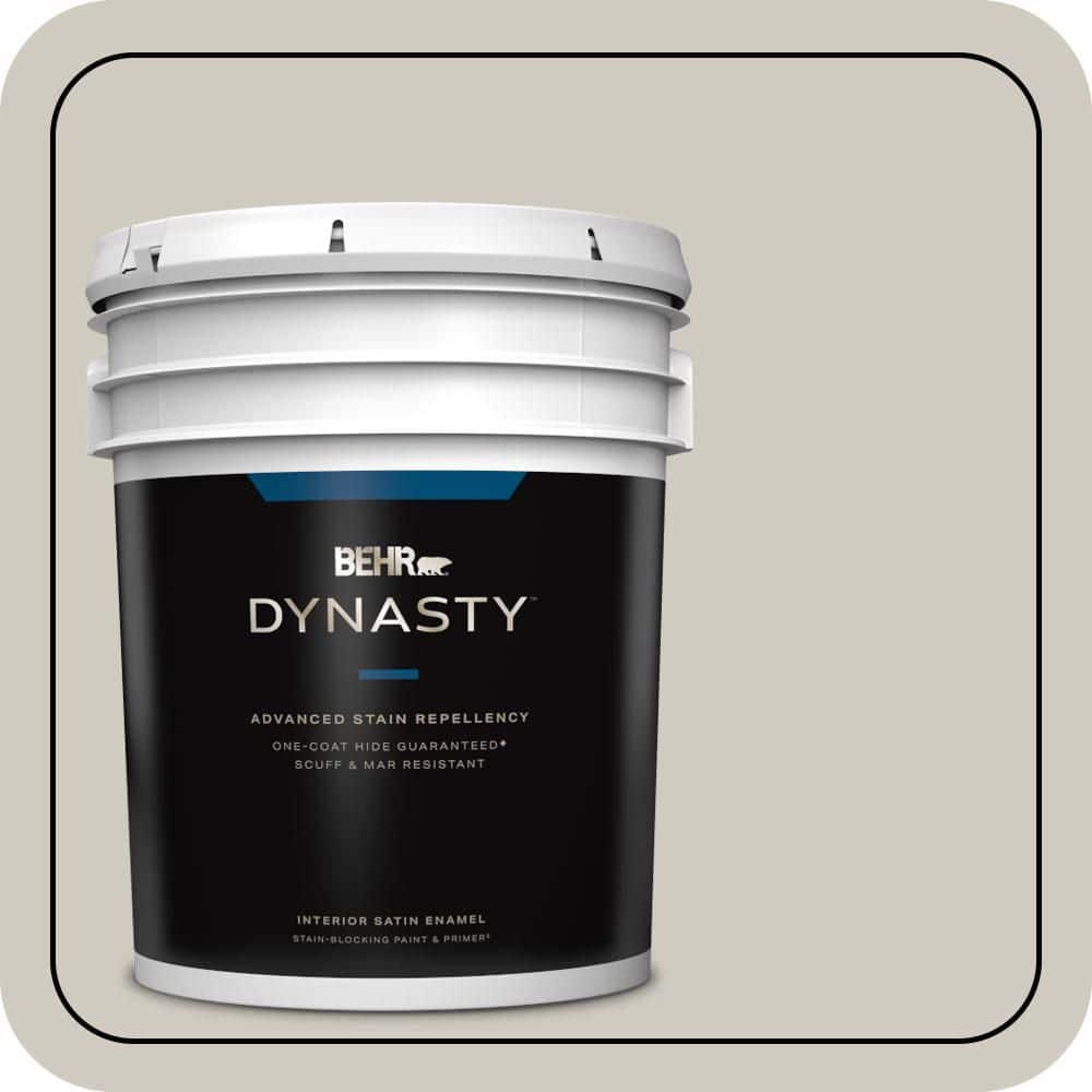 5 gal. Designer Collection #DC-007 Tranquil Gray Satin Enamel Interior Stain-Blocking Paint & Primer price history on PriceWatchPro
