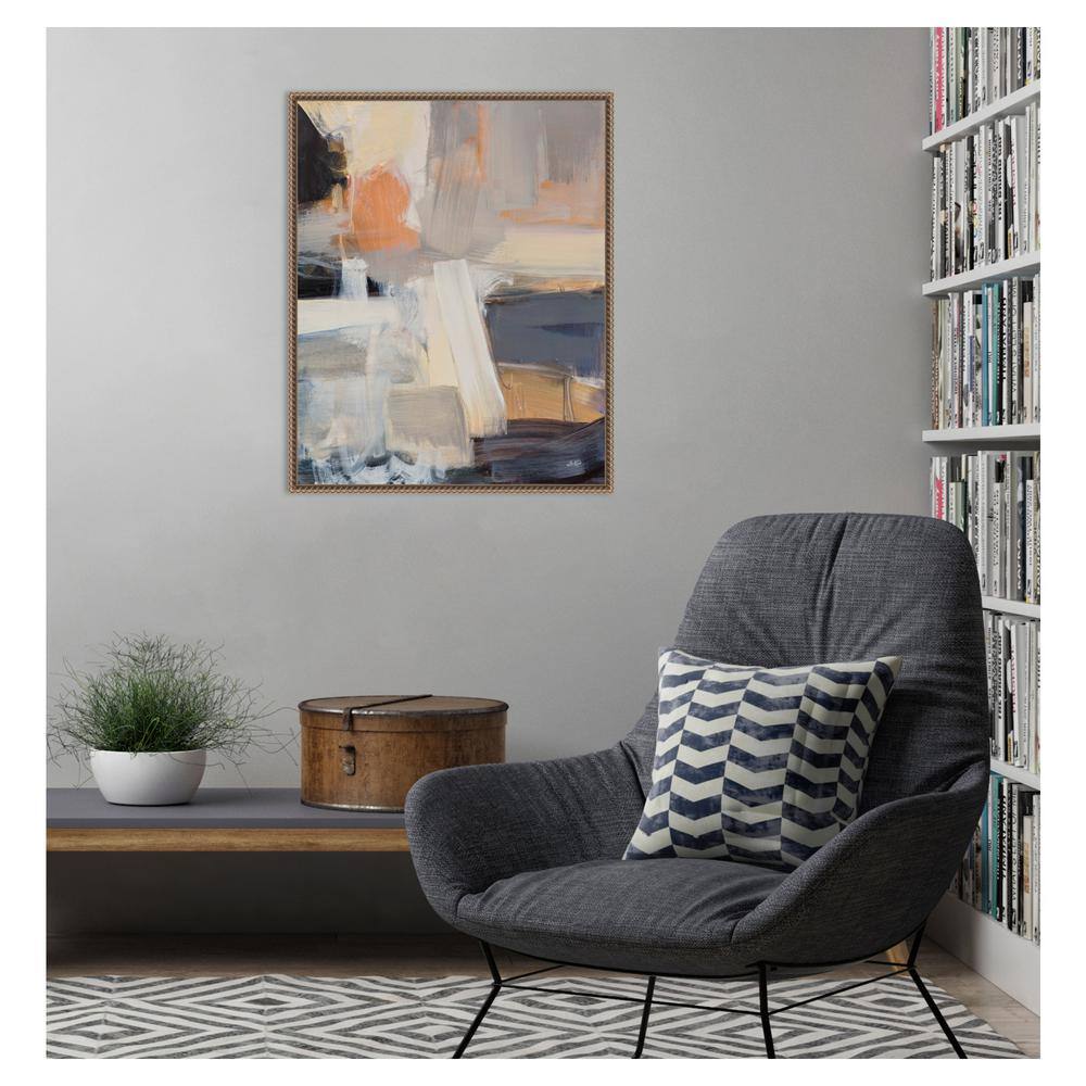 23"x28" Beale Street Abstract I Canvas Wall Art with Bronze Frame