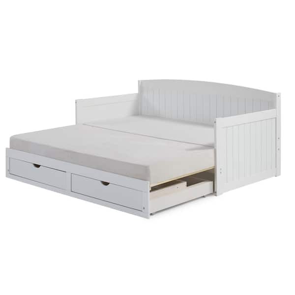 White Twin Daybed With King Conversion, Twin To King Convertible Bed Ikea