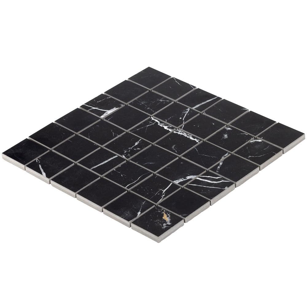 Grace Black Matte Porcelain Mosaic Tile for Floors and Walls