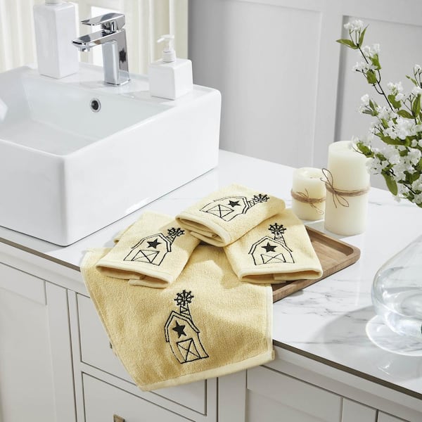 Barn and Mill Soybean Crème Country Black 100% Cotton Washcloth (Set of 4)