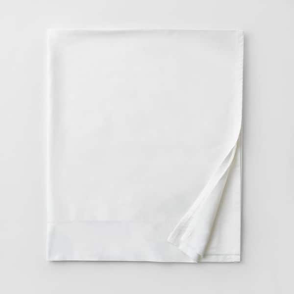 The Company Store Oxygen White Solid 340-Thread Count MicroCotton Sateen Full Flat Sheet