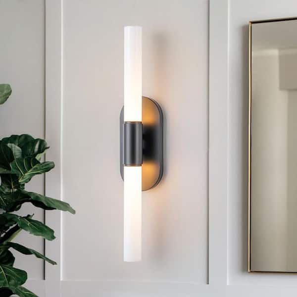 Joseph 2-Light Black Wall Sconce Modern Bathroom Vanity Light