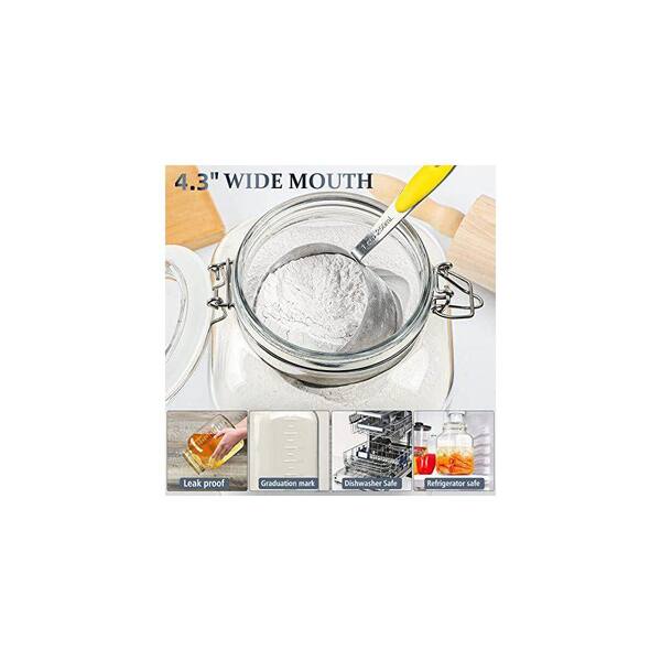 Lynzavix 1-Gallon Glass Storage Jar with Airtight Lid Super Wide Mouth 2  Measurement Marks Thick Durable for Kitchen Food 29D355PH033 - The Home  Depot