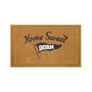 Home Sweet Dorm Natural 18 in. x 30 in. Faux Coir Doormat