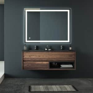32 in W x 24 in H Rectangular Frameless Wall Mount Waterproof LED Bathroom Vanity Mirror with Defogging Memory Function