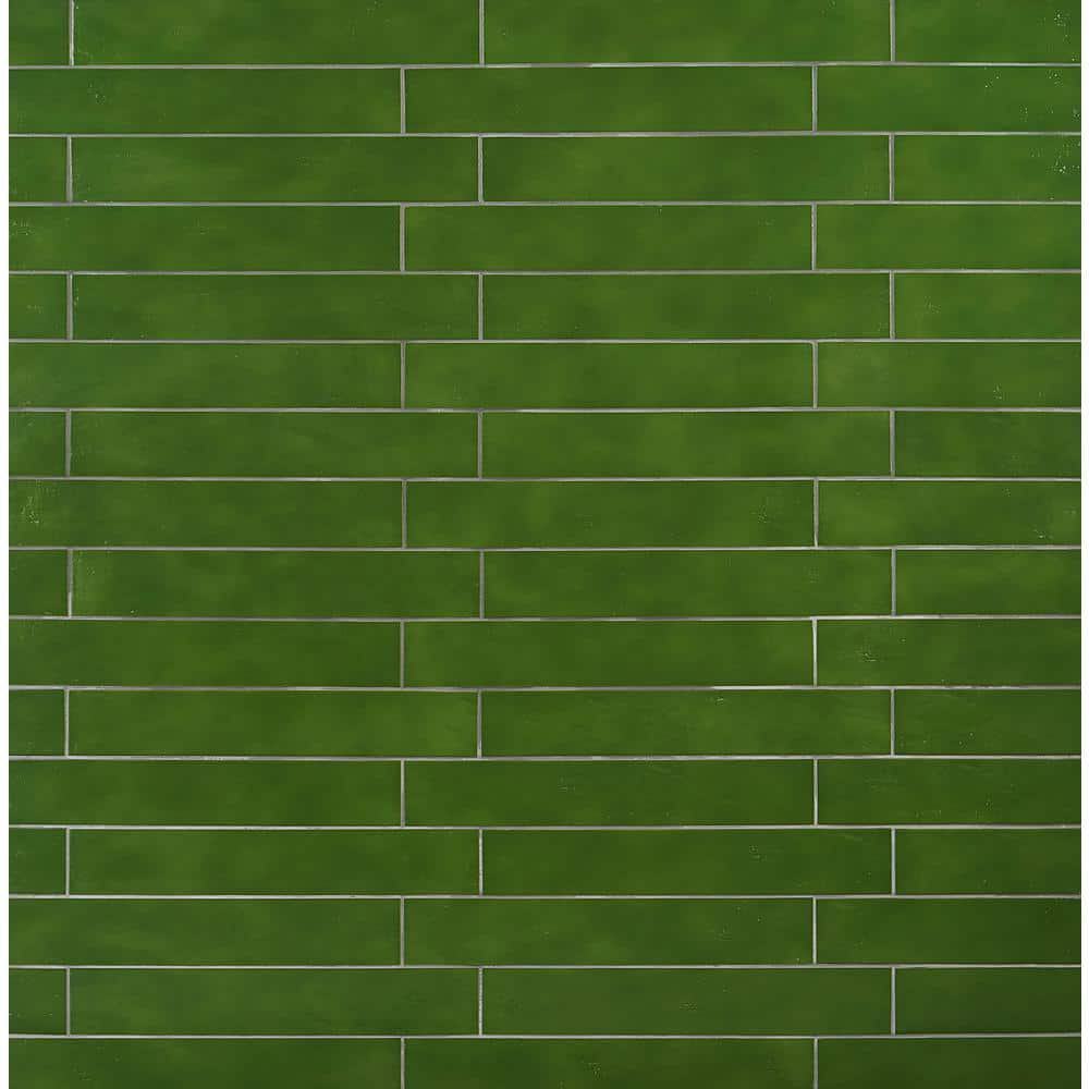 Moss Green 3x18 Rectified Polished Porcelain Tile