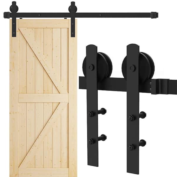 8 ft./96 in. I-Shaped Sliding Barn Door Track and Hardware Kit for Single Door