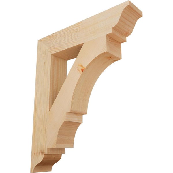 Ekena Millwork 3.5 in. x 24 in. x 20 in. Douglas Fir Balboa Traditional Smooth Bracket