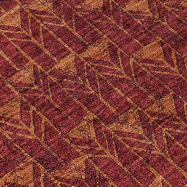 Burgundy 10 ft. x 14 ft. Geometric Indoor / Outdoor Area Rug