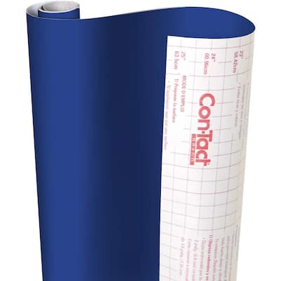 Creative Covering 18 in. x 16 ft. Royal Blue Self-Adhesive Vinyl Drawer and Shelf Liner (6-Rolls)
