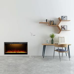 Flame 36 in. Wall-Mounted Automatic Constant Temperature Electric Fireplace Insert