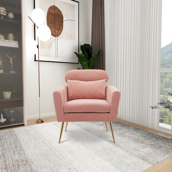 pink chenille chair