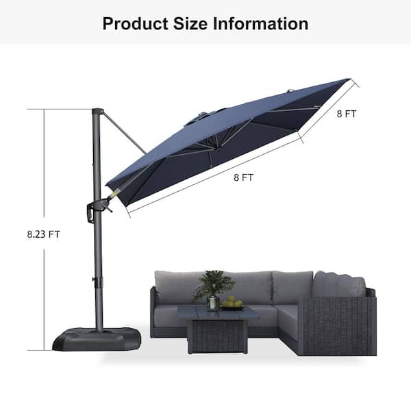 青白ネバー　ヴァーチュループ　高レート PURPLE LEAF 8 ft. Square Aluminum Outdoor Cantilever Patio