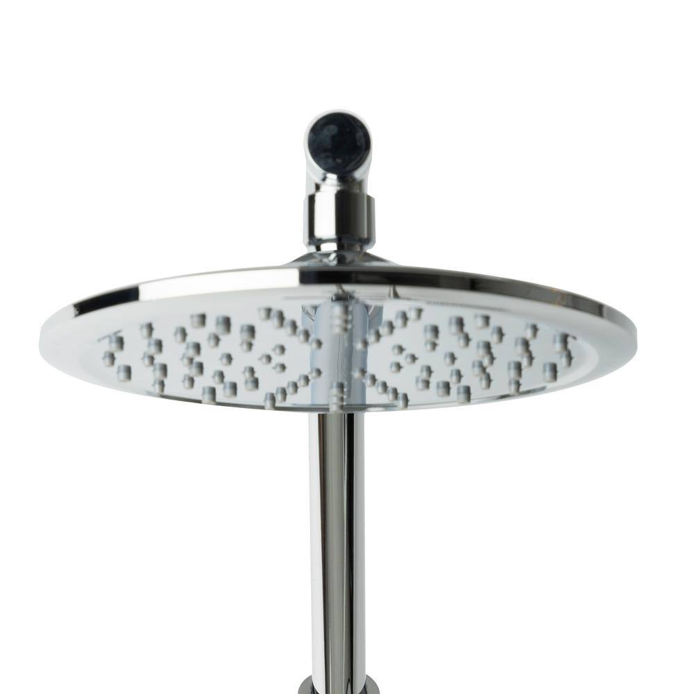Chrome Dual Shower Head with Handheld Spray and Adjustable Height