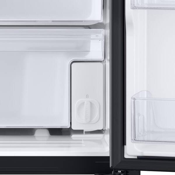 Samsung 26 7 Cu Ft Family Hub Side By Side Smart Refrigerator In Fingerprint Resistant Black Stainless Steel Rs27t5561sg The Home Depot