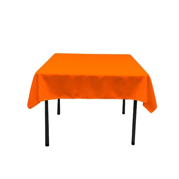 LA Linen 52 in. by 52 in. Orange Polyester Poplin Square Tablecloth