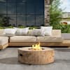CHRISTOPHER KNIGHT HOME Amir 28 in. 30000 BTU Patio Mgo Lightweight Concrete Propane Outdoor Fire Pit Wood Pattern Brown 135093