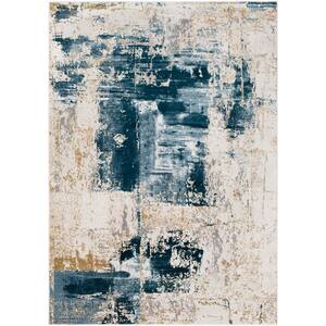 Fortunata Denim 7 ft. 10 in. x 10 ft. 3 in. Abstract Area Rug