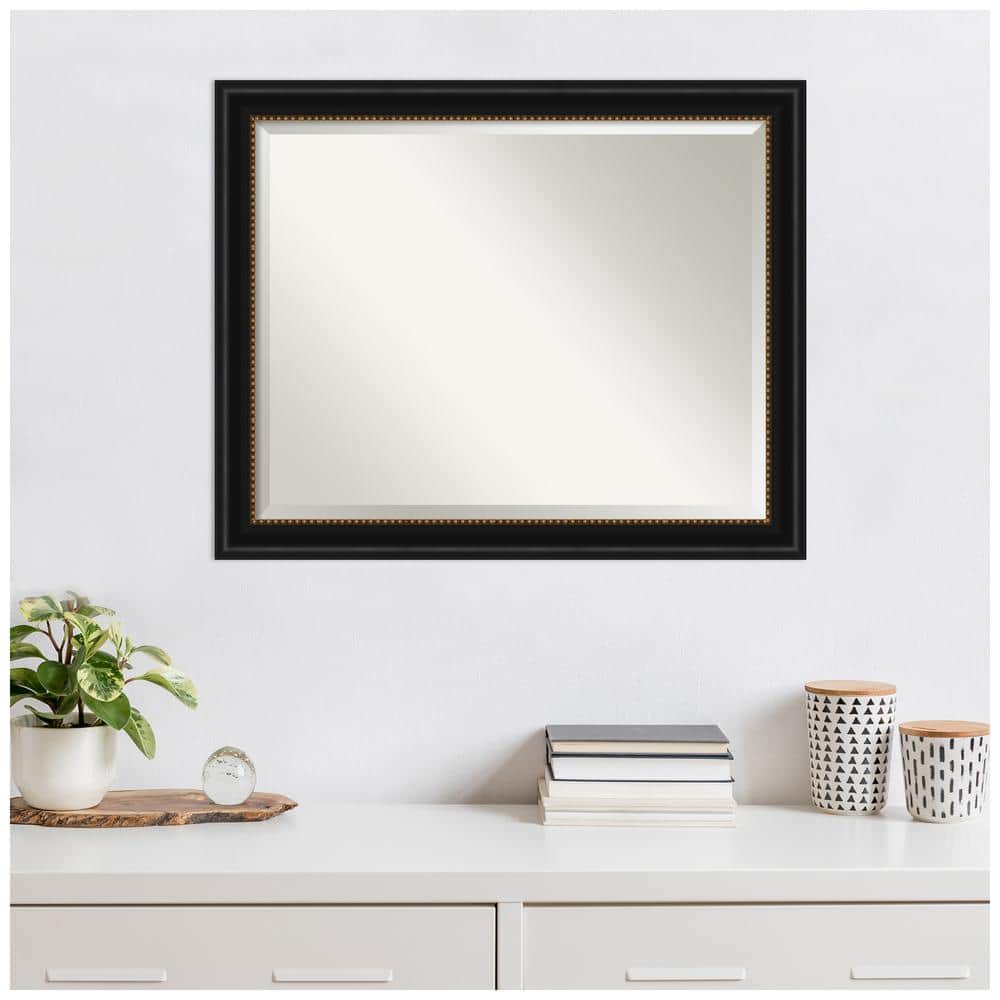 Manhattan Black and Gold Rectangular Wall Mirror