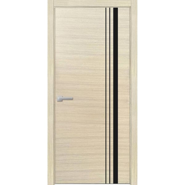 0011 32 in. x 80 in. Left-Hand/Inswing Solid Natural Veneer Wood Single Prehung Interior Door with Hardware