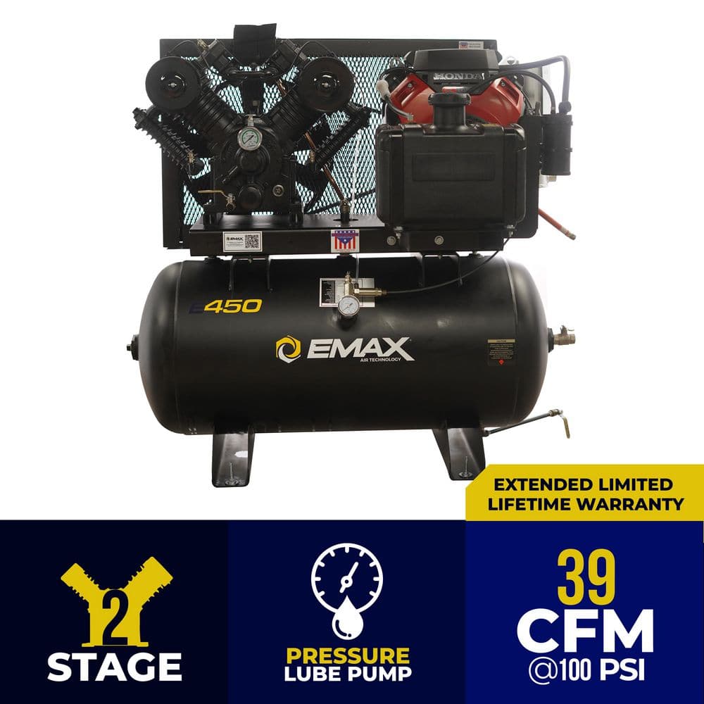 EMAX Industrial E450 Series 60 Gal. 175 PSI 18HP 39CFM 2-Stage
