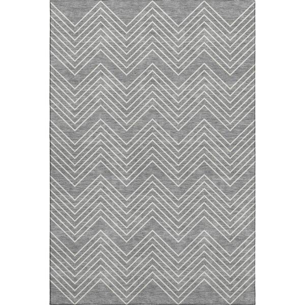 Mayfield Premium Machine Washable Abstract AMF2390 Gray 10 ft. x 14 ft. Area Rug
