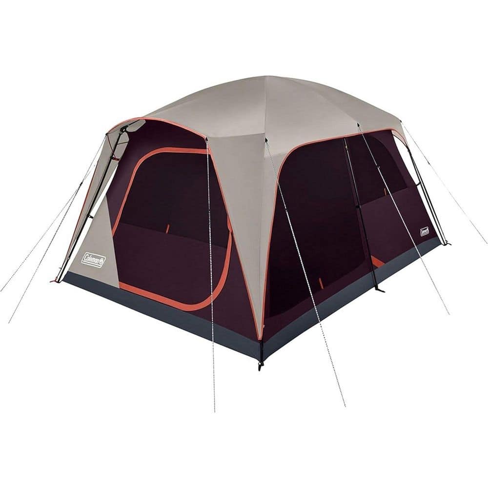 Skylodge 8 Person Camping Tent with Mesh Storage Pockets, Blackberry