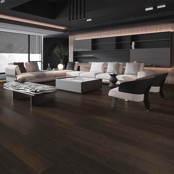 Selkirk Umber Oak 3/8 in. T x 6-1/2 in. W Tongue and Groove Wire Brushed Engineered Hardwood Flooring (31.97 sq.ft./case)