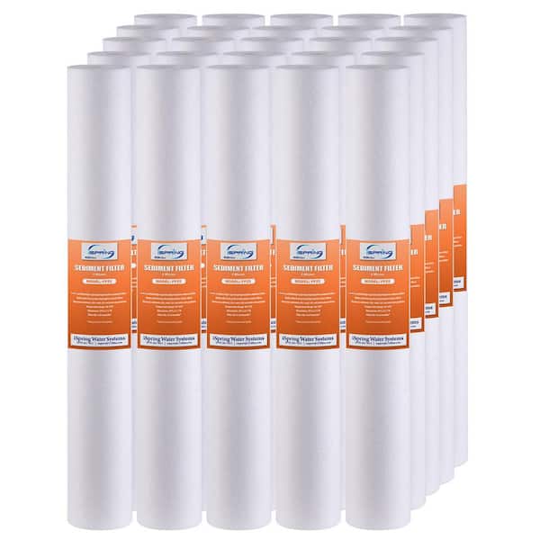 ISPRING High Capacity 20 in. x 2.5 in. Water Filter Replacement Cartridges Fine Sediment Filter - 5 Micron (25-Pack)