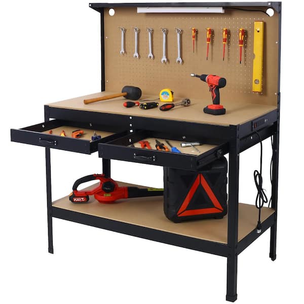 Siavonce 23.6 in. D x 59 in. H Steel Workbench Tool Storage