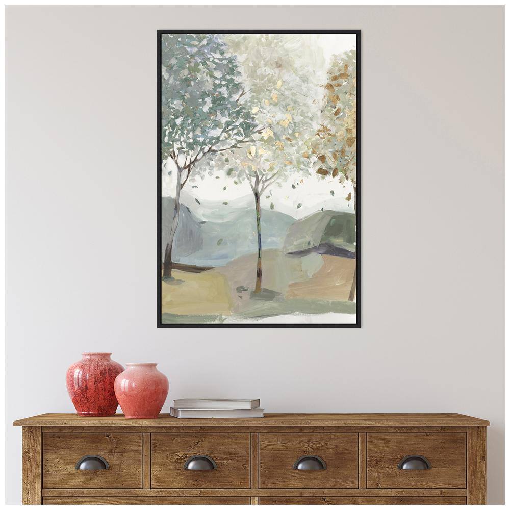 Amanti Art Breezy Landscape Trees III by Allison Pearce Canvas Wall Art Print Framed 23-in. x 33-in. in Black